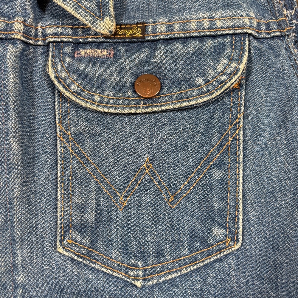 Wrangler Trucker Jacket 126MJ Mens 42 M-L Blue No-Fault Denim USA 70s Sanforset - Picture 9 of 12